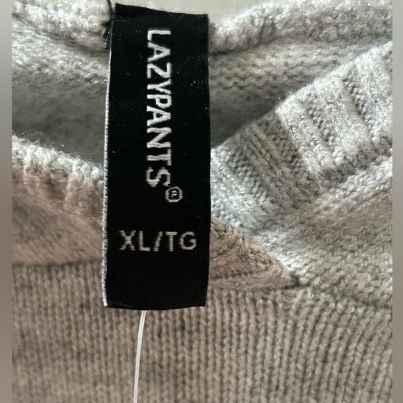 LazyPants Soft Knit Hoodie XL Grey Soft Cozy Lounge Pullover NWT Relaxed Fit - Picture 4 of 7